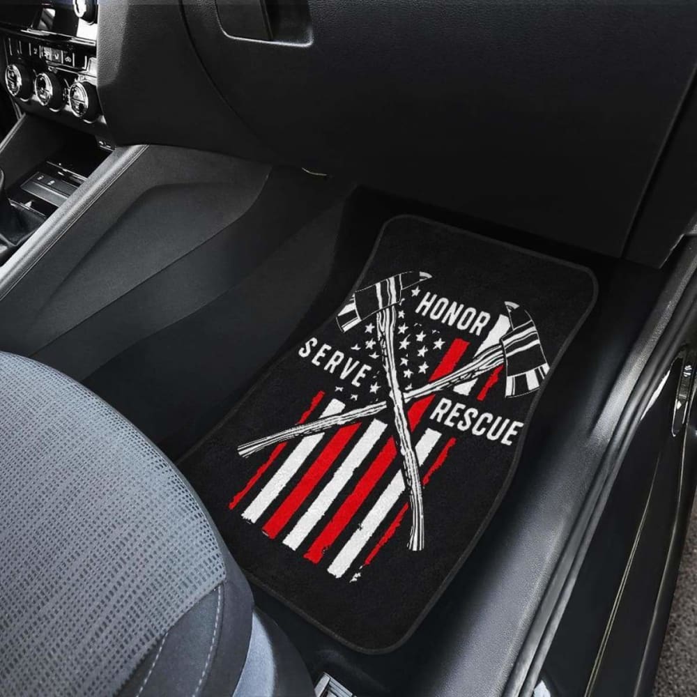 Firefighter American Flag Honor Serve Rescue Car Floor Mats 211103