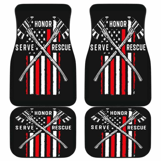 Firefighter American Flag Honor Serve Rescue Car Floor Mats 211103