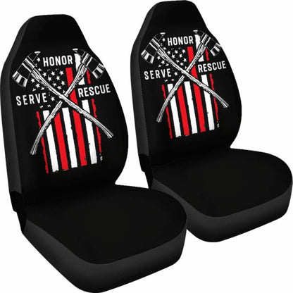 Firefighter American Flag Honor Serve Rescue Car Seat Covers 211103