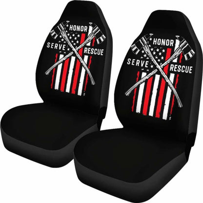 Firefighter American Flag Honor Serve Rescue Car Seat Covers 211103