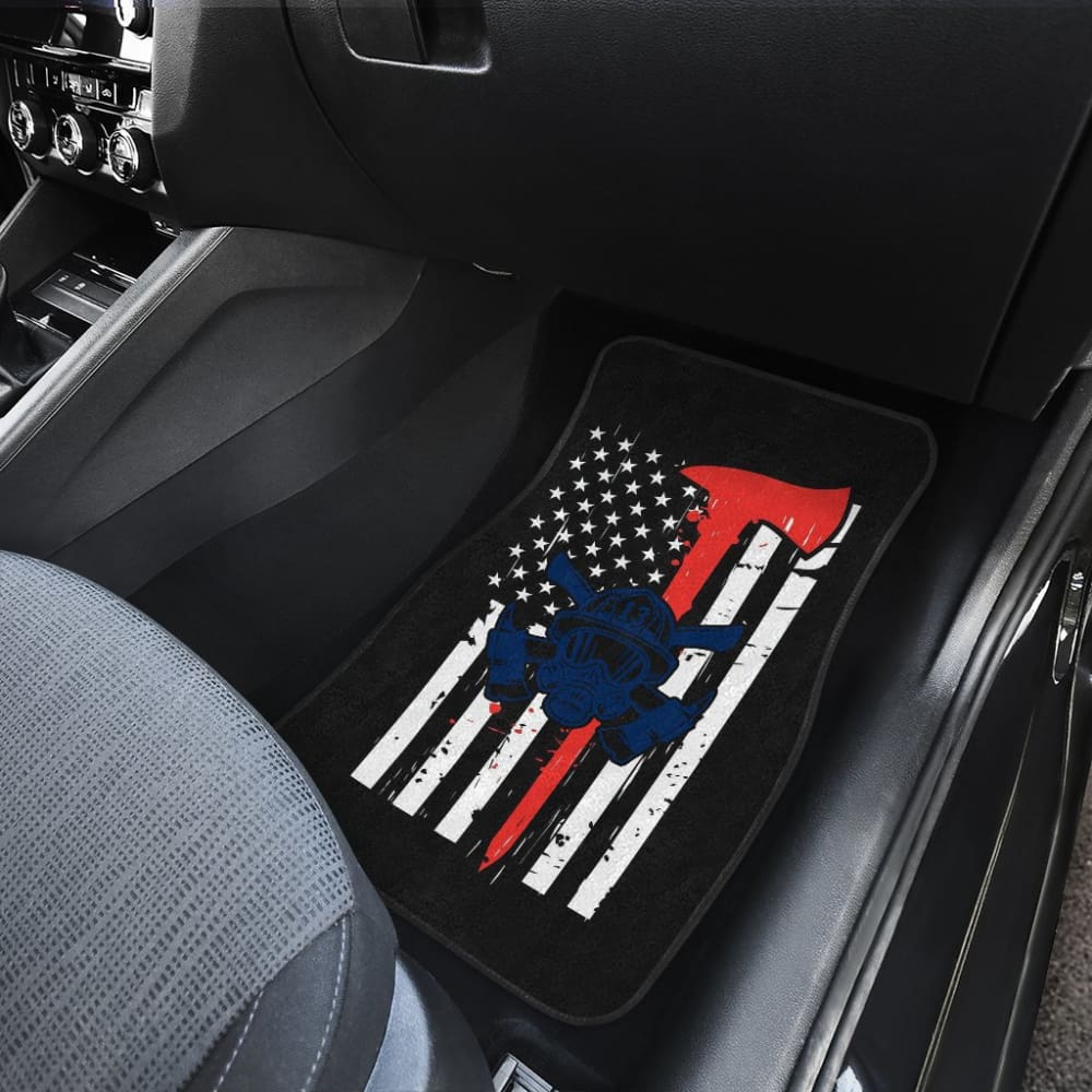 Firefighter Fire and Rescue Courage Honor Thin Red Line Car Floor Mats 211507 - YourCarButBetter
