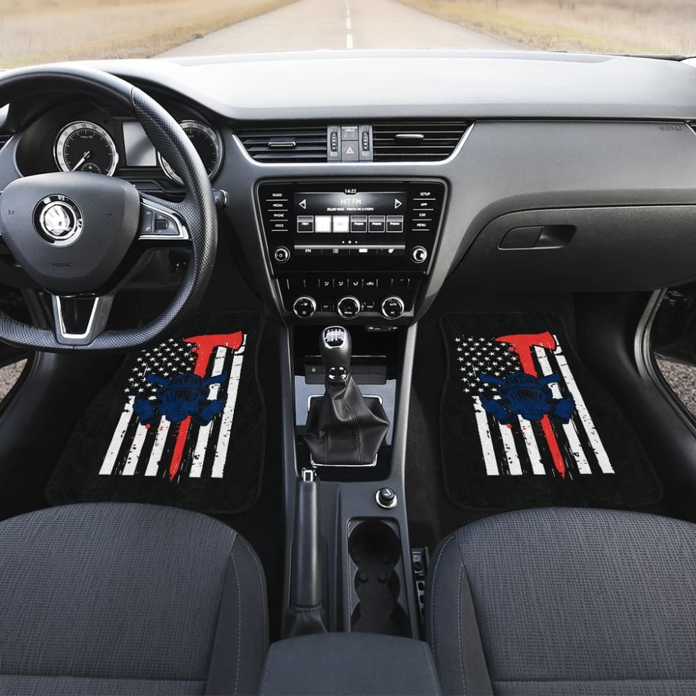 Firefighter Fire and Rescue Courage Honor Thin Red Line Car Floor Mats 211507 - YourCarButBetter