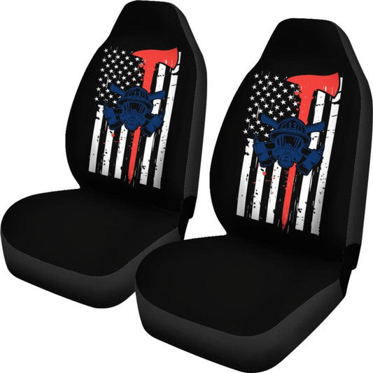 Firefighter Fire and Rescue Courage Honor Thin Red Line Car Seat Covers 211507 - YourCarButBetter
