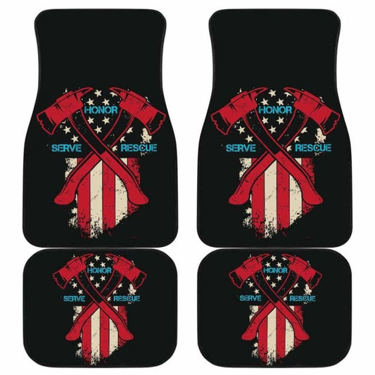 Firefighter Front And Back Car Mats Set Of 4 101211