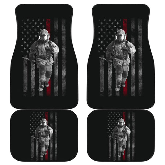 Firefighter Hero American Flag Style Car Floor Mats 211507 - YourCarButBetter