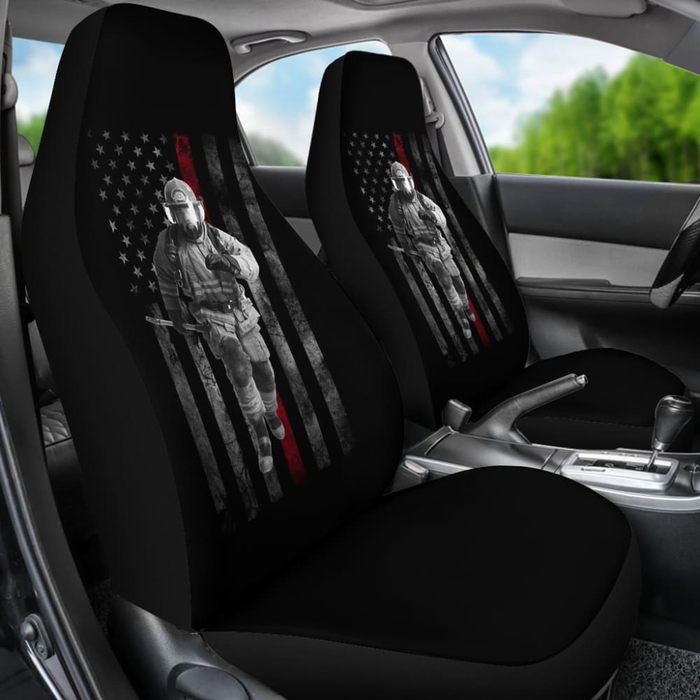 Firefighter Hero American Flag Style Car Seat Covers 211507 - YourCarButBetter