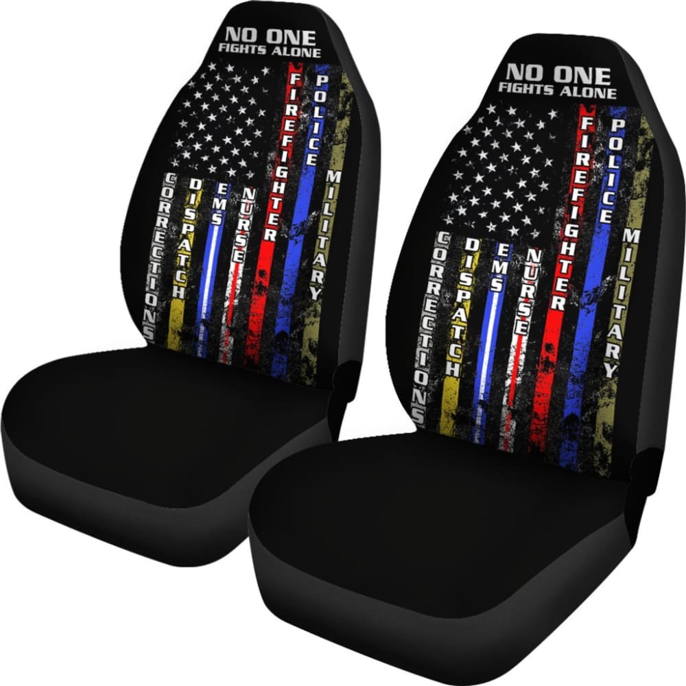 Firefighter - No One Fights Alone Car Seat Cover 101819 - YourCarButBetter