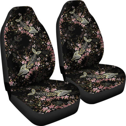 Fish Bones Cherry Blossom Pattern Fishing Car Seat Covers 182417 - YourCarButBetter