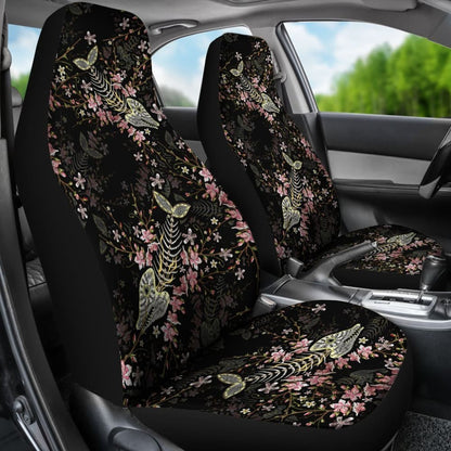 Fish Bones Cherry Blossom Pattern Fishing Car Seat Covers 182417 - YourCarButBetter