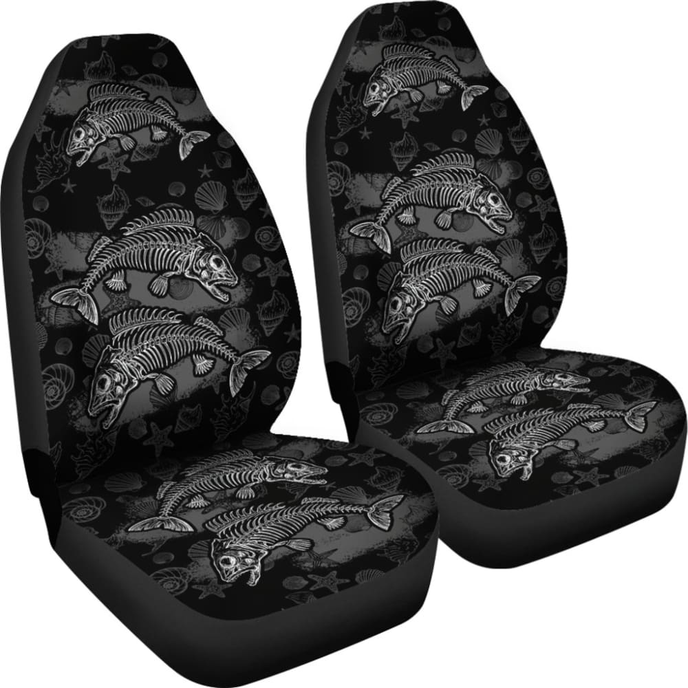 Fish Bones Pattern Fishing Car Seat Covers 182417 - YourCarButBetter