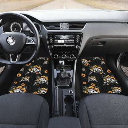 Fish Bones Sunflowers Pattern Fishing Car Floor Mats 182417 - YourCarButBetter