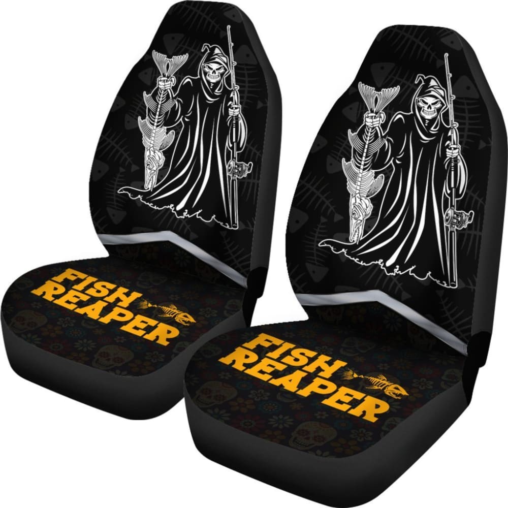 Fish Reaper Angel Of Death Fishing Car Seat Covers 182417 - YourCarButBetter