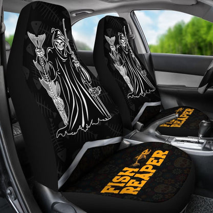 Fish Reaper Angel Of Death Fishing Car Seat Covers 182417 - YourCarButBetter