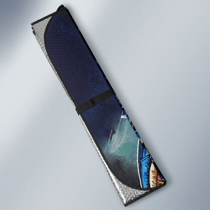 Fishing Car Auto Sun Shades Blue Marlin Skull Fisherman 210901 - YourCarButBetter