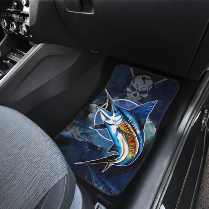Fishing Car Mats Blue Marlin Mix Fisherman Skull Car Decor 182417 - YourCarButBetter