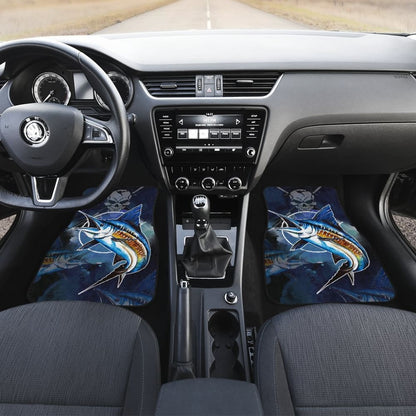 Fishing Car Mats Blue Marlin Mix Fisherman Skull Car Decor 182417 - YourCarButBetter