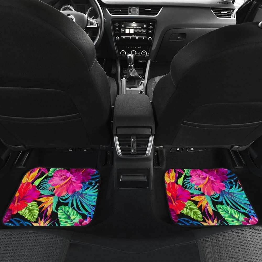 Fishing Car Mats Blue Marlin Mix Hibiscus Car Decor 182417 - YourCarButBetter