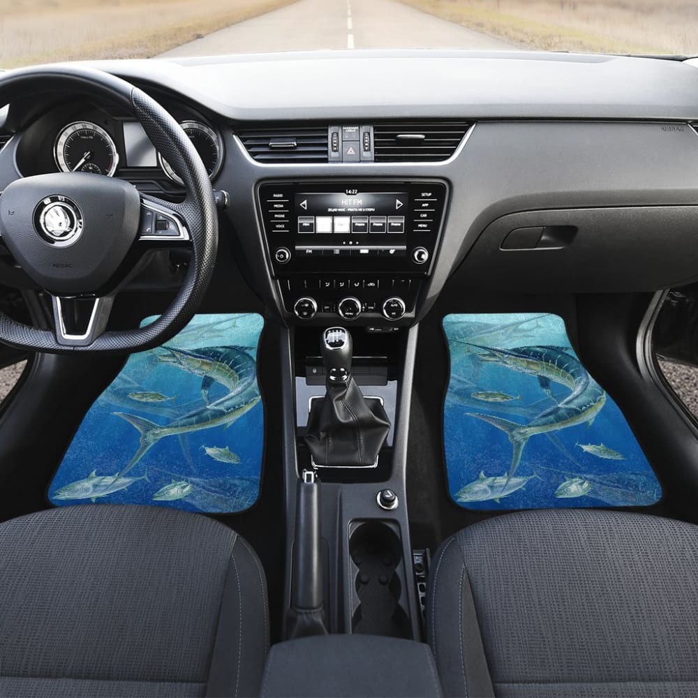 Fishing Car Mats Blue Marlin Under The Sea Art Car Decor 182417 - YourCarButBetter
