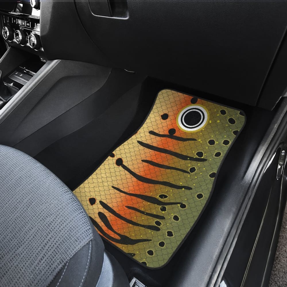 Fishing Car Mats Brown Trout Fish Skin Pattern Car Decor 182417 - YourCarButBetter