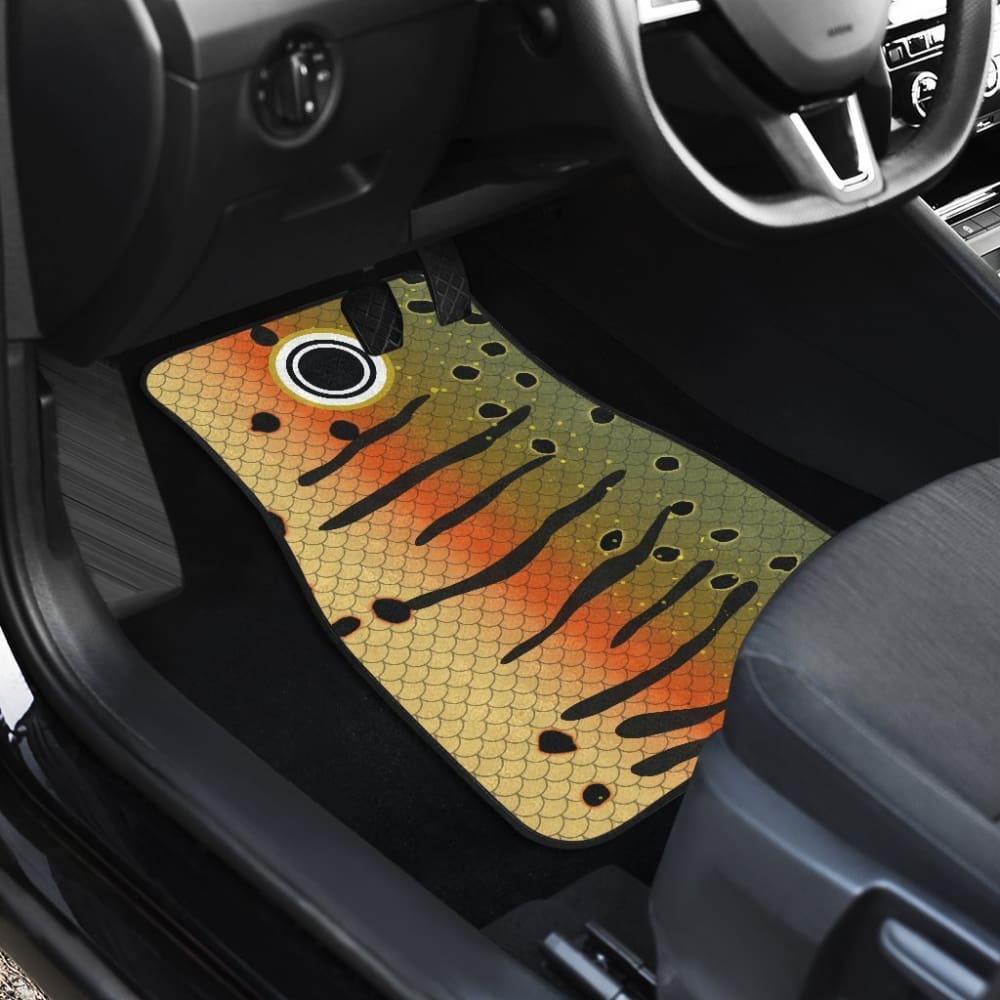 Fishing Car Mats Brown Trout Fish Skin Pattern Car Decor 182417 - YourCarButBetter