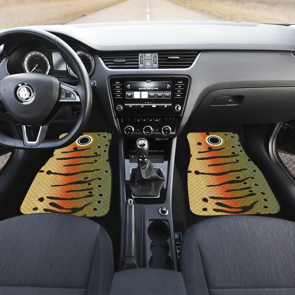 Fishing Car Mats Brown Trout Fish Skin Pattern Car Decor 182417 - YourCarButBetter