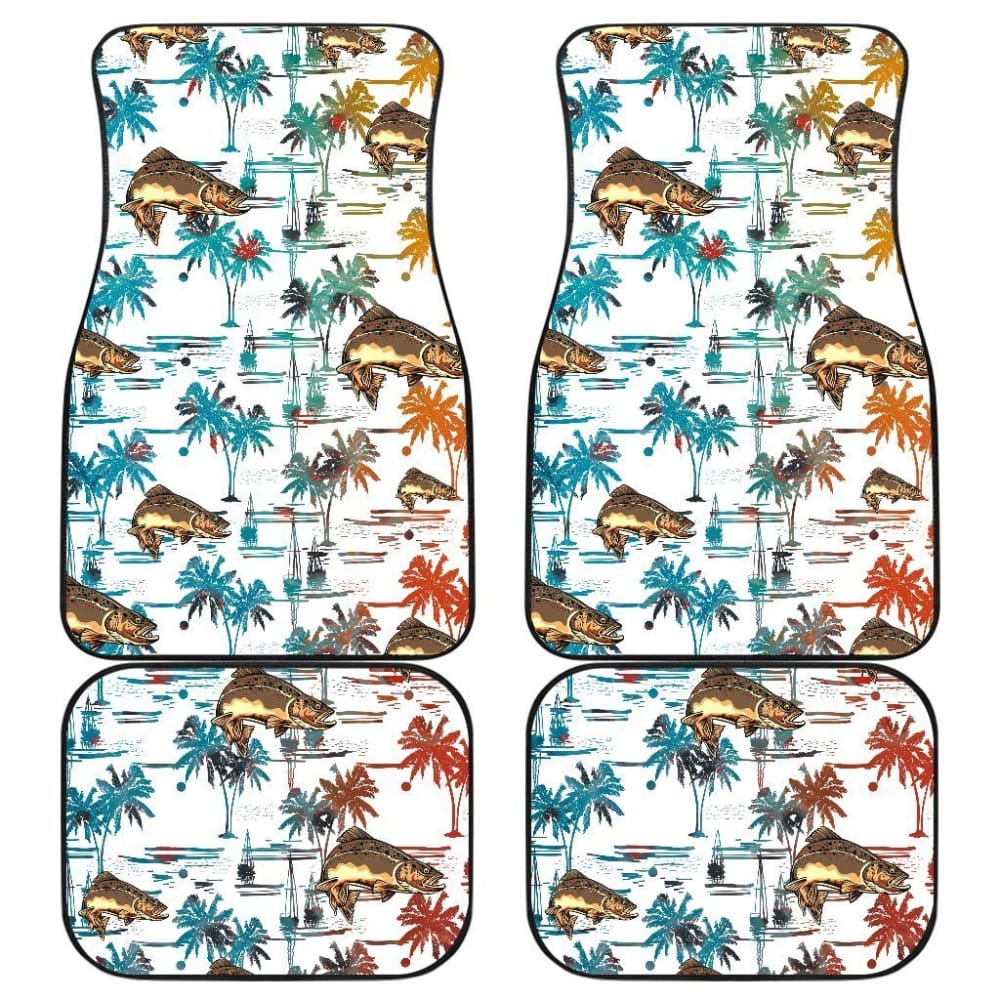 Fishing Car Mats Brown Trout Pattern Hawaii Style Car Decor 182417 - YourCarButBetter
