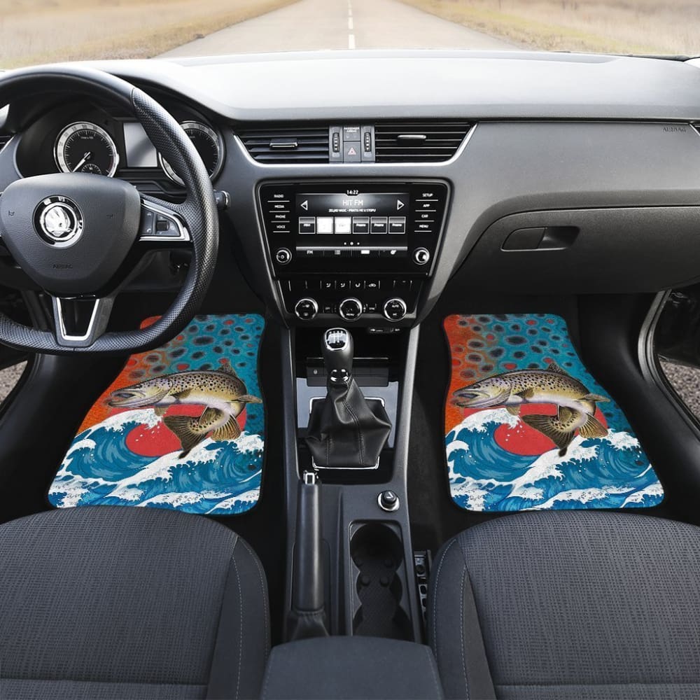 Fishing Car Mats Brown Trout Slayer Japanese Style Car Decor 182417 - YourCarButBetter