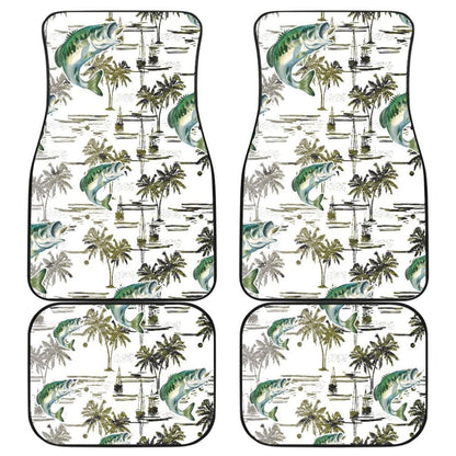 Fishing Car Mats Largemouth Bass Fish Pattern Hawaii Style Car Decor 182417 - YourCarButBetter