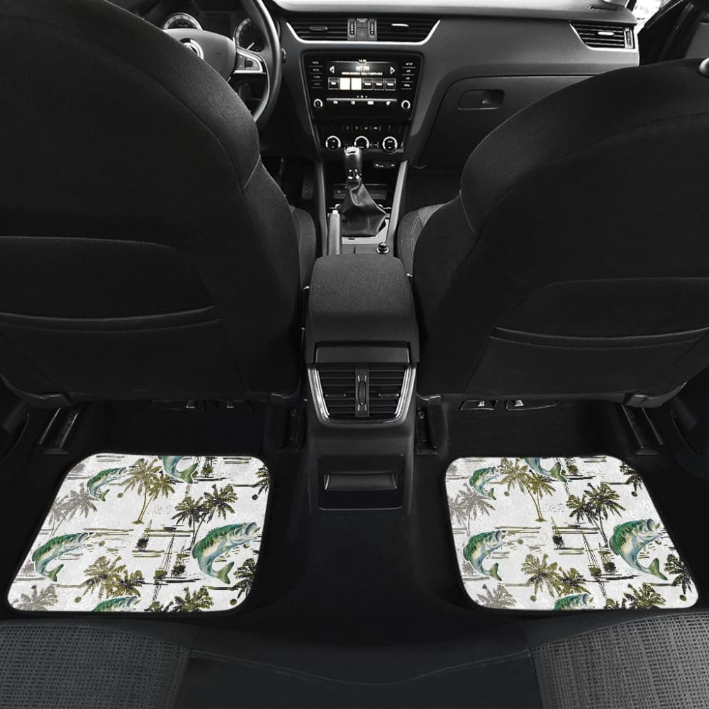 Fishing Car Mats Largemouth Bass Fish Pattern Hawaii Style Car Decor 182417 - YourCarButBetter