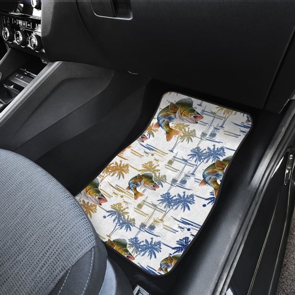 Fishing Car Mats Walleye Fish Pattern Hawaii Car Decor 182417 - YourCarButBetter