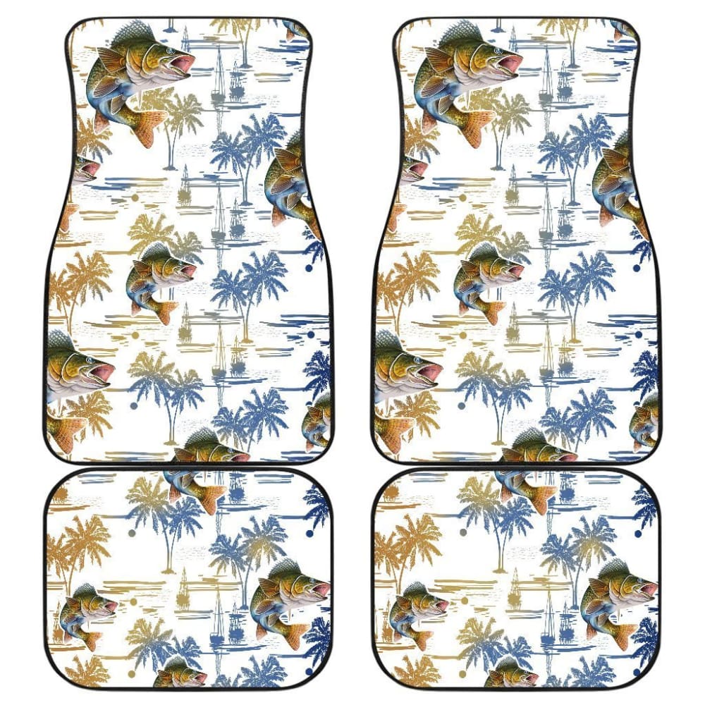 Fishing Car Mats Walleye Fish Pattern Hawaii Car Decor 182417 - YourCarButBetter