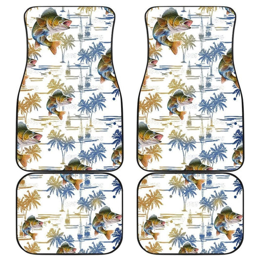 Fishing Car Mats Walleye Fish Pattern Hawaii Car Decor 182417 - YourCarButBetter