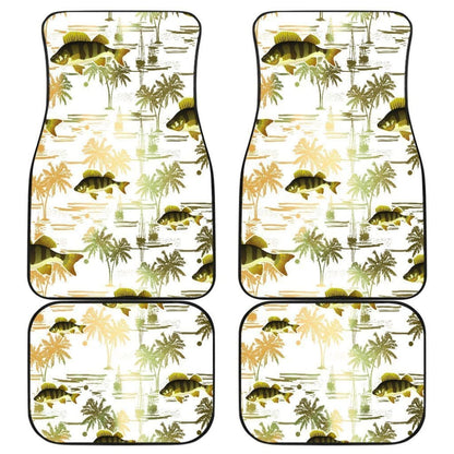 Fishing Car Mats Yellow Perch Fish Pattern Hawaii Style Car Decor 182417 - YourCarButBetter