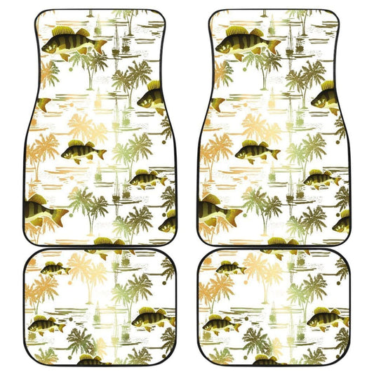 Fishing Car Mats Yellow Perch Fish Pattern Hawaii Style Car Decor 182417 - YourCarButBetter