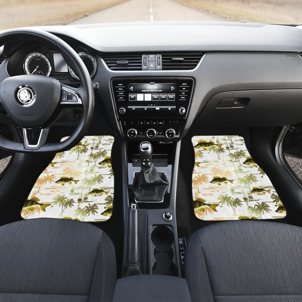Fishing Car Mats Yellow Perch Fish Pattern Hawaii Style Car Decor 182417 - YourCarButBetter
