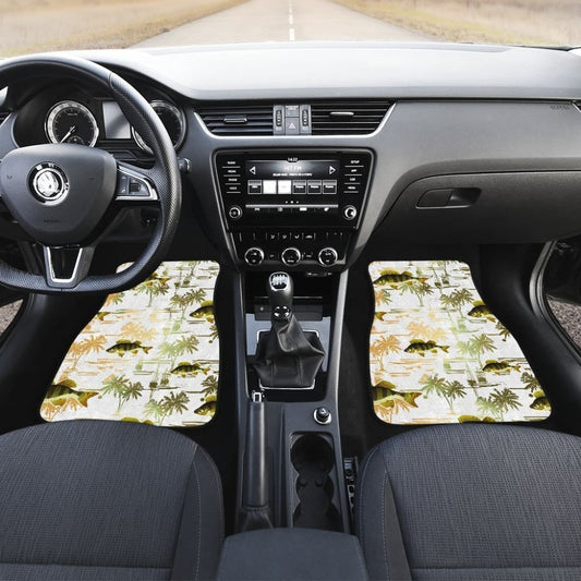 Fishing Car Mats Yellow Perch Fish Pattern Hawaii Style Car Decor 182417 - YourCarButBetter