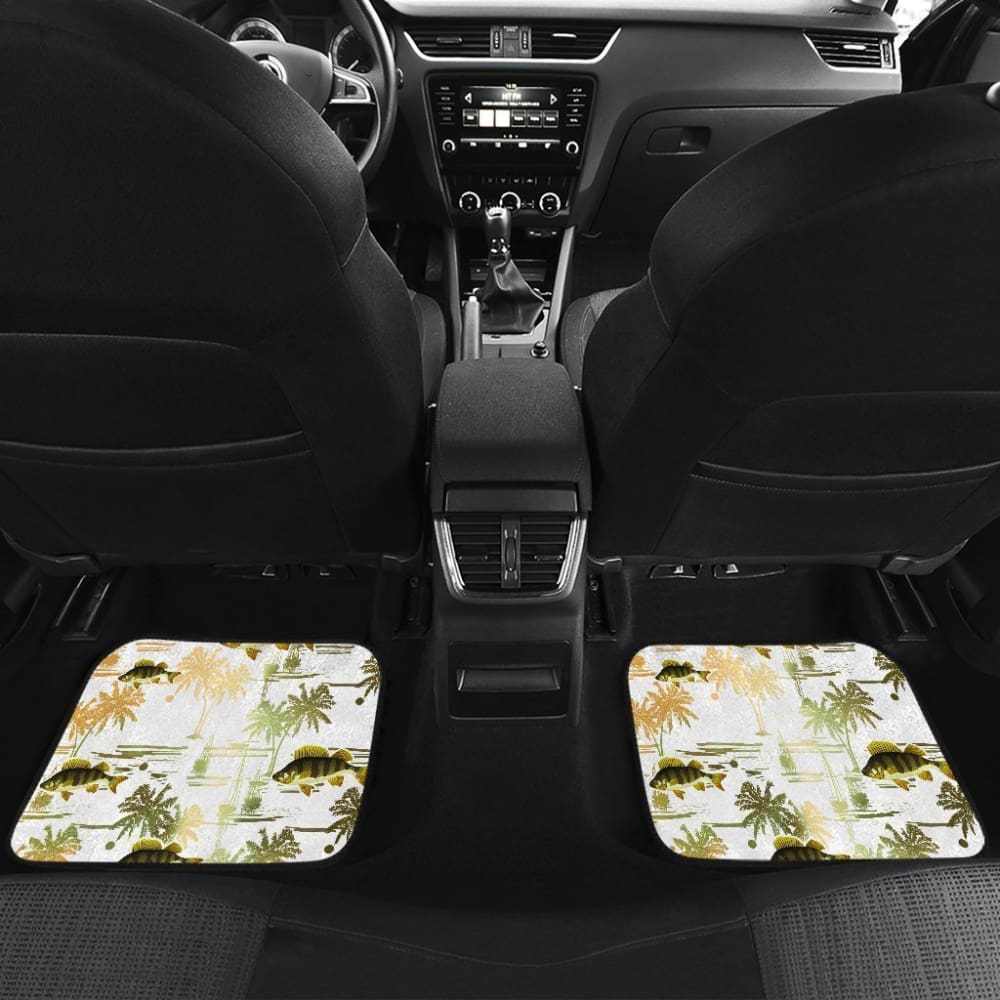 Fishing Car Mats Yellow Perch Fish Pattern Hawaii Style Car Decor 182417 - YourCarButBetter