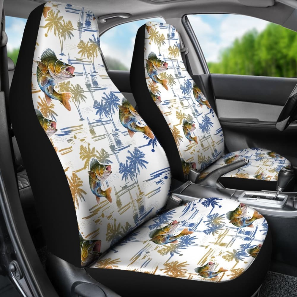 Fishing Car Seat Cover Walleye Pattern Hawaii Style 182417 - YourCarButBetter