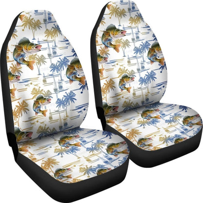 Fishing Car Seat Cover Walleye Pattern Hawaii Style 182417 - YourCarButBetter