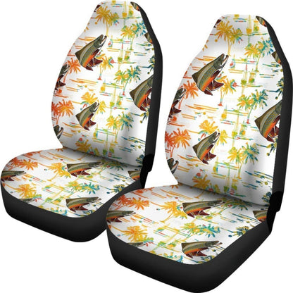 Fishing Car Seat Covers Brook Trout Pattern Hawaii Style 182417 - YourCarButBetter