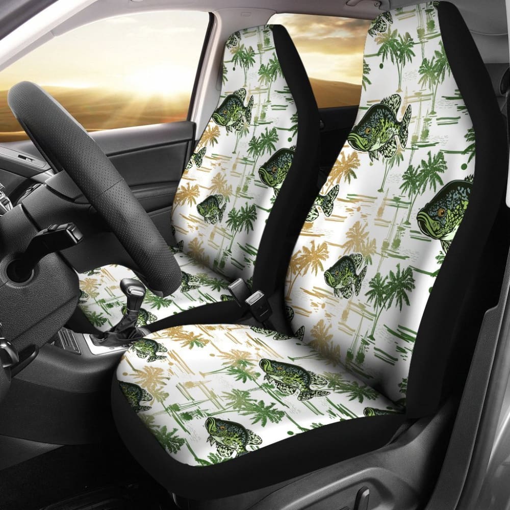 Fishing Car Seat Covers Crappie Fish Pattern Hawaii Style 182417 - YourCarButBetter