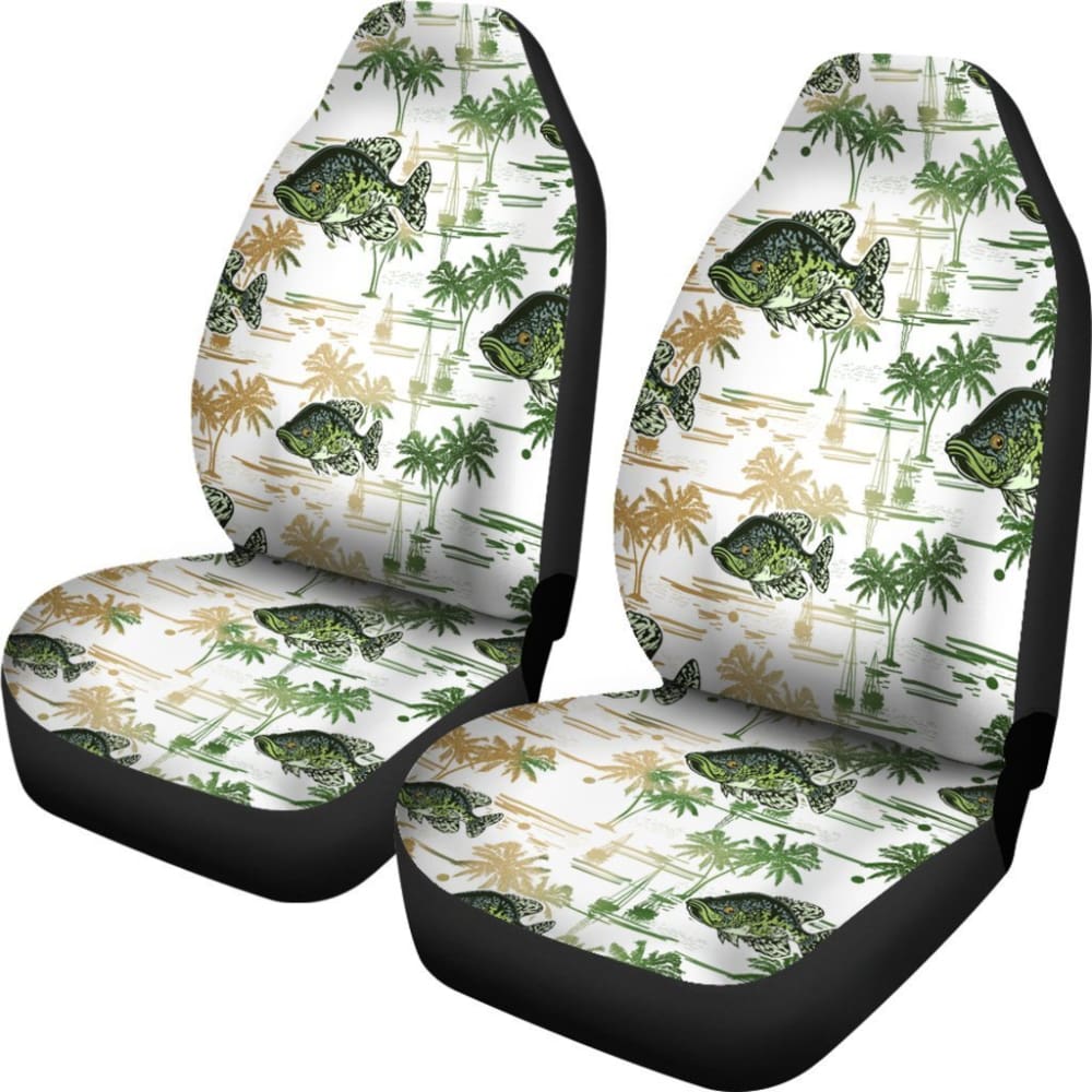 Fishing Car Seat Covers Crappie Fish Pattern Hawaii Style 182417 - YourCarButBetter