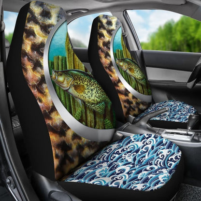 Fishing Car Seat Covers Crappie Fish Scales Mix Water Art Car Decor 182417 - YourCarButBetter