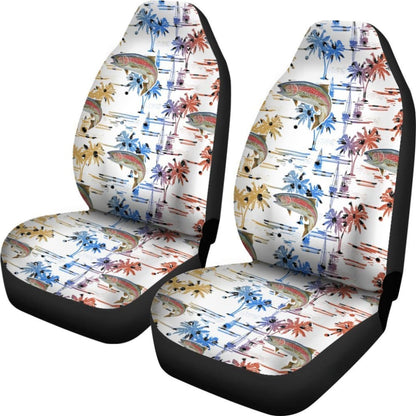Fishing Car Seat Covers Rainbow Trout Pattern Hawaii Style 182417 - YourCarButBetter