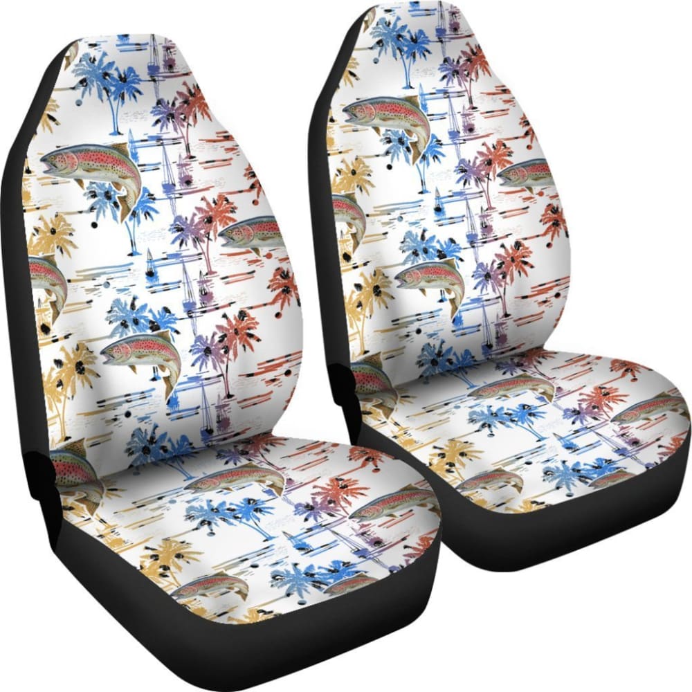 Fishing Car Seat Covers Rainbow Trout Pattern Hawaii Style 182417 - YourCarButBetter