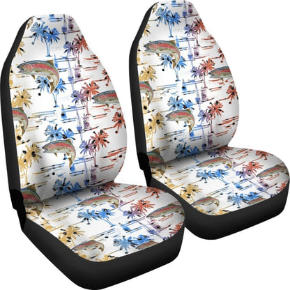 Fishing Car Seat Covers Rainbow Trout Pattern Hawaii Style 182417 - YourCarButBetter