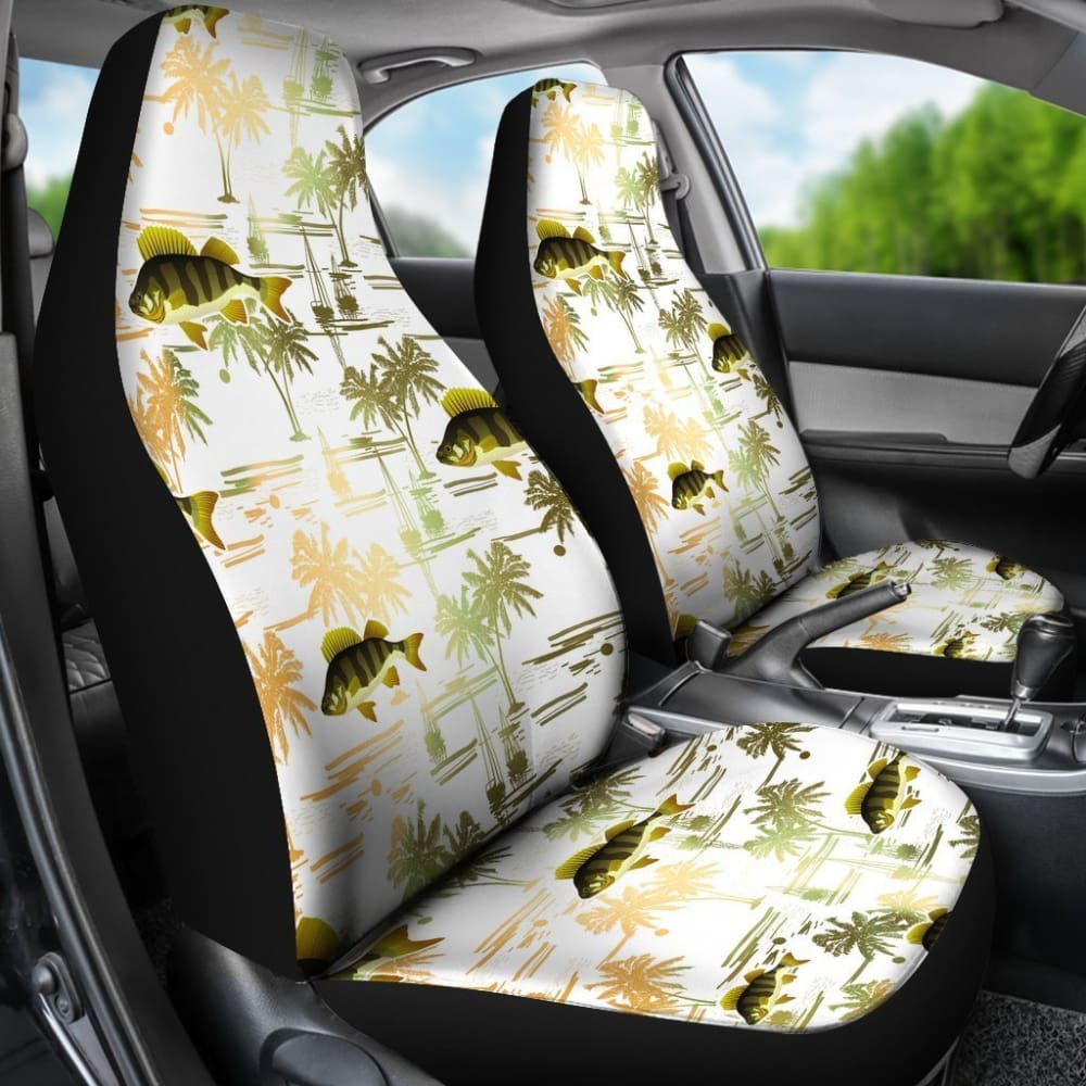 Fishing Car Seat Covers Yellow Perch Pattern Hawaii Style 182417 - YourCarButBetter