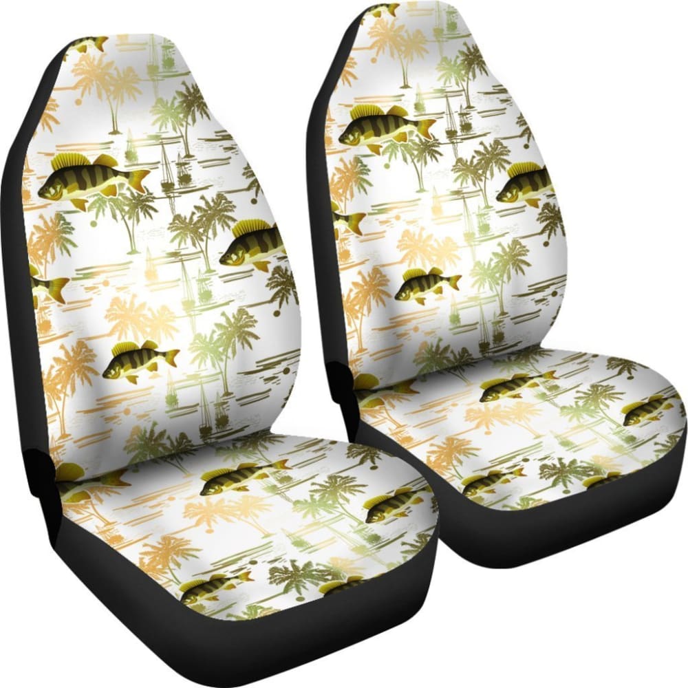 Fishing Car Seat Covers Yellow Perch Pattern Hawaii Style 182417 - YourCarButBetter