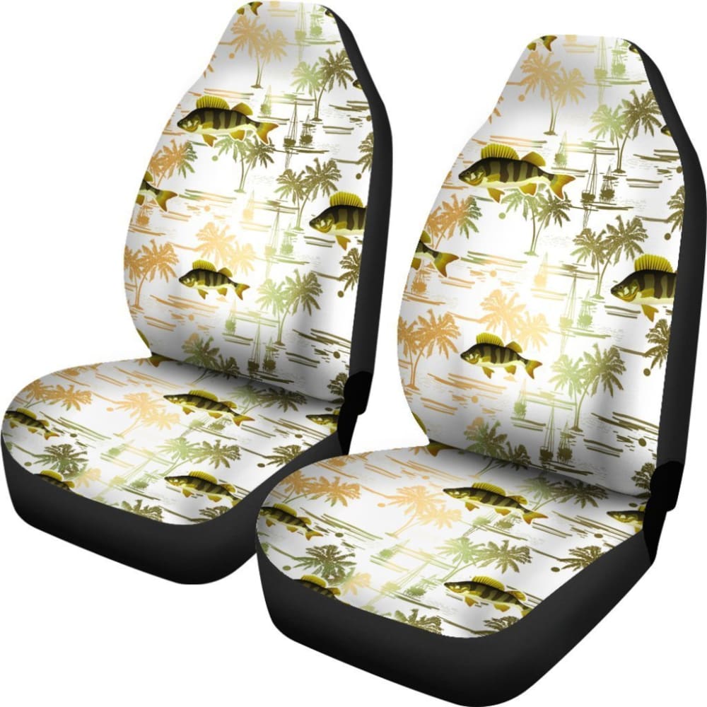 Fishing Car Seat Covers Yellow Perch Pattern Hawaii Style 182417 - YourCarButBetter