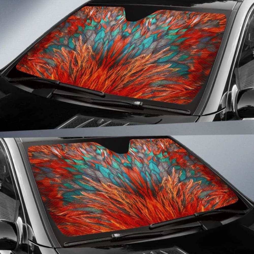 Flame Feathers Auto Sun Shade 085424 - YourCarButBetter